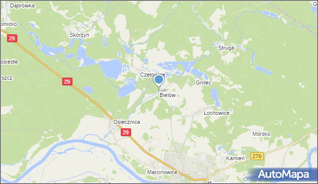 mapa Bielów, Bielów na mapie Targeo